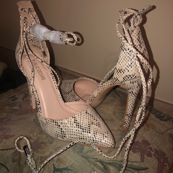 Public Desire Shoes - Public desire snake laced heels